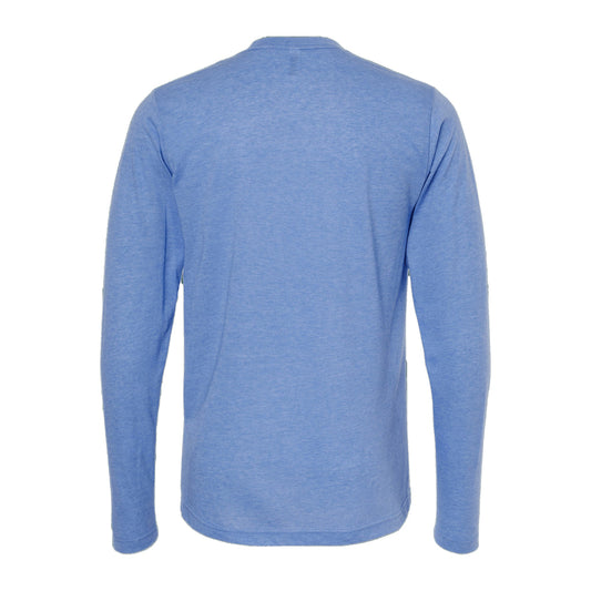 Playera manga larga azul cielo jaspeado - espalda