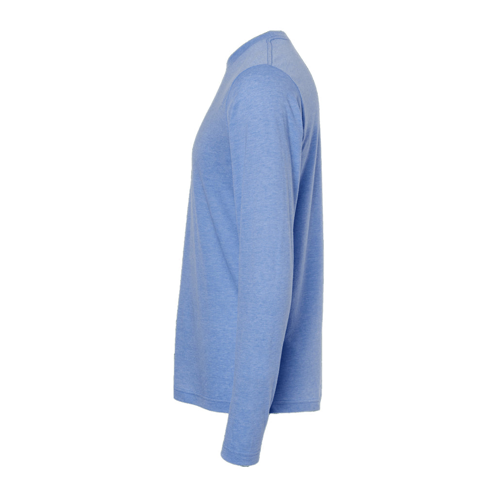 Playera manga larga azul cielo jaspeado - detalle