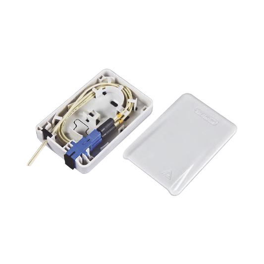 Caja Terminal de Fibra Óptica (Roseta) con 2 Acopladores SC/APC, Blanca