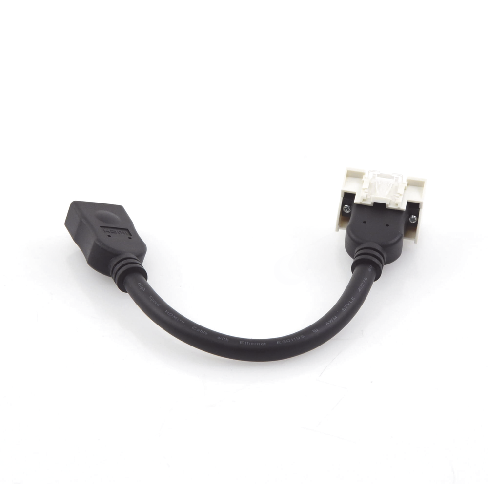 Adaptador HDMI con Pigtail Hembra-Hembra, Para Vídeo 720, 1080p, 4K UHD Compatible con Faceplates MAX Siemon de 2 Salidas, Color Blanco