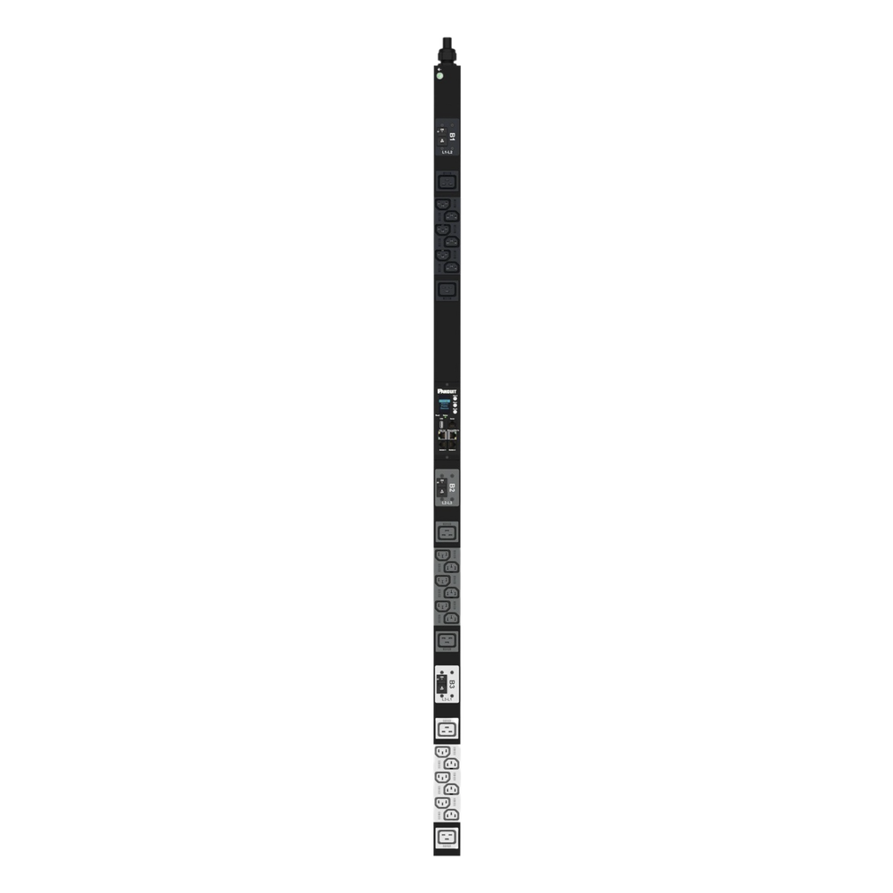 PDU Monitoreable (MI) para Distribución de Energía, Enchufe de Entrada NEMA L21-30P, Con 18 Salidas C13 y 6 C19, de Instalación Vertical, 208 Vca, 30 Amp