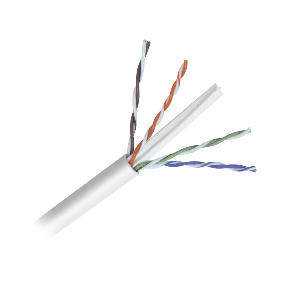 Bobina de Cable de 305 Metros (1000 Pies) de Cable Cat6 de Alto Desempeño, Super Flexible, UL, Cobre, Color Blanco, para Aplicaciones de Video Vigilancia y Redes de Datos