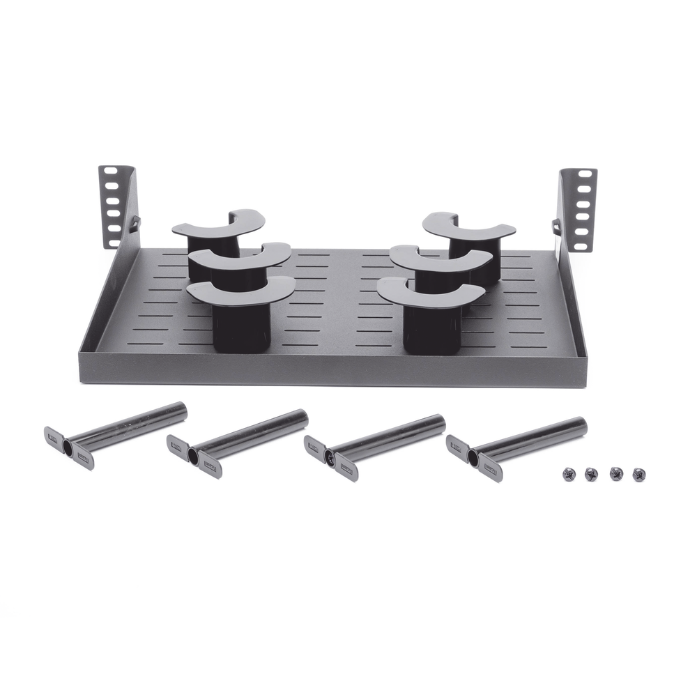 Charola Ventilada Para Administración de Cable en Racks o Gabinetes, con 6 Postes para Control de Holgura, de 19in, 2 UR, Color Negro
