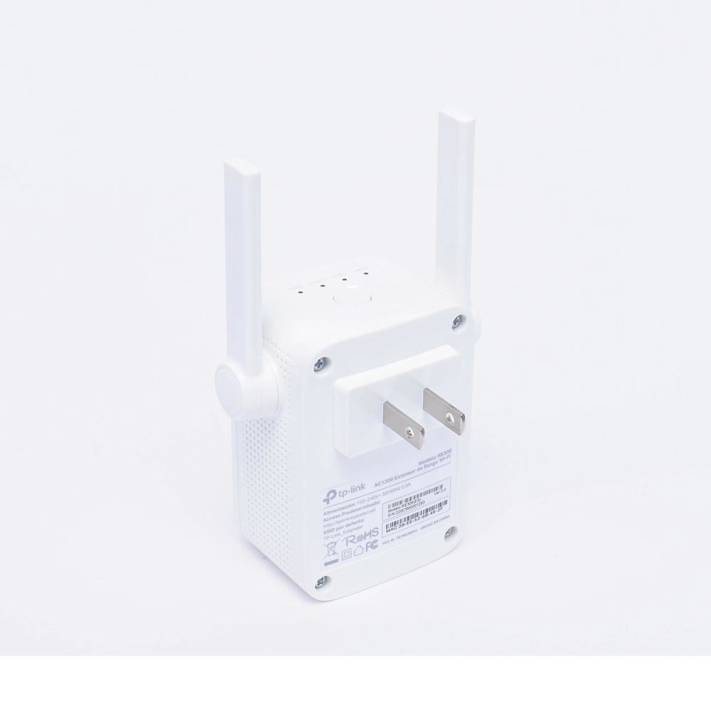 Repetidor / Extensor de Cobertura WiFi AC, 1200 Mbps, doble banda 2.4 GHz y 5 GHz, con 1 puerto 10/100 Mbps, con 2 antenas externas