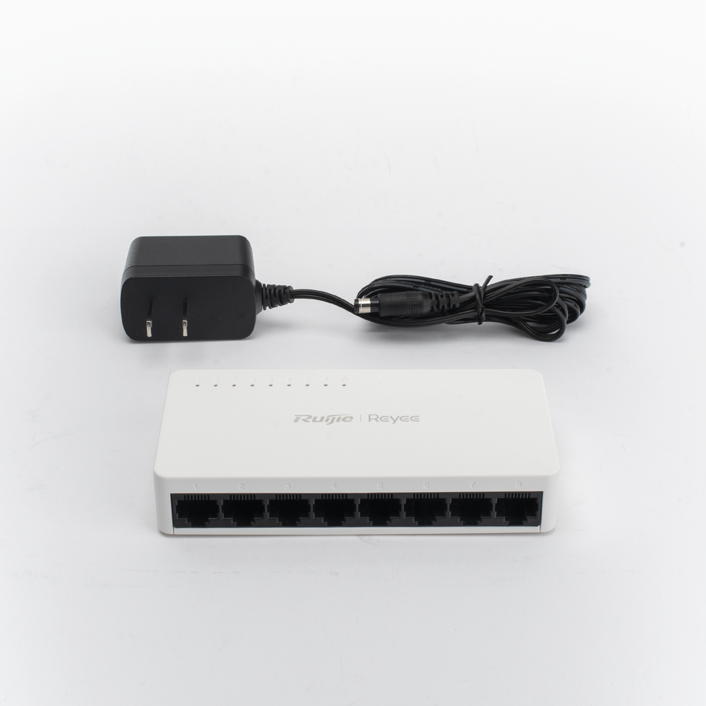 Switch no administrable, Visible en la Topología de la Nube, con 8 puertos 10/100 Mbps