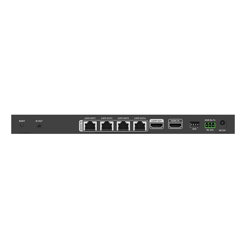 Kit Divisor y Extensor HDMI | 1x4 | Hasta 70 m |Resolución 4K @ 60 Hz | Cat 6/6a/7 | IPCOLOR | CERO LATENCIA | EDID | RS232 | Salida Loop / PoC