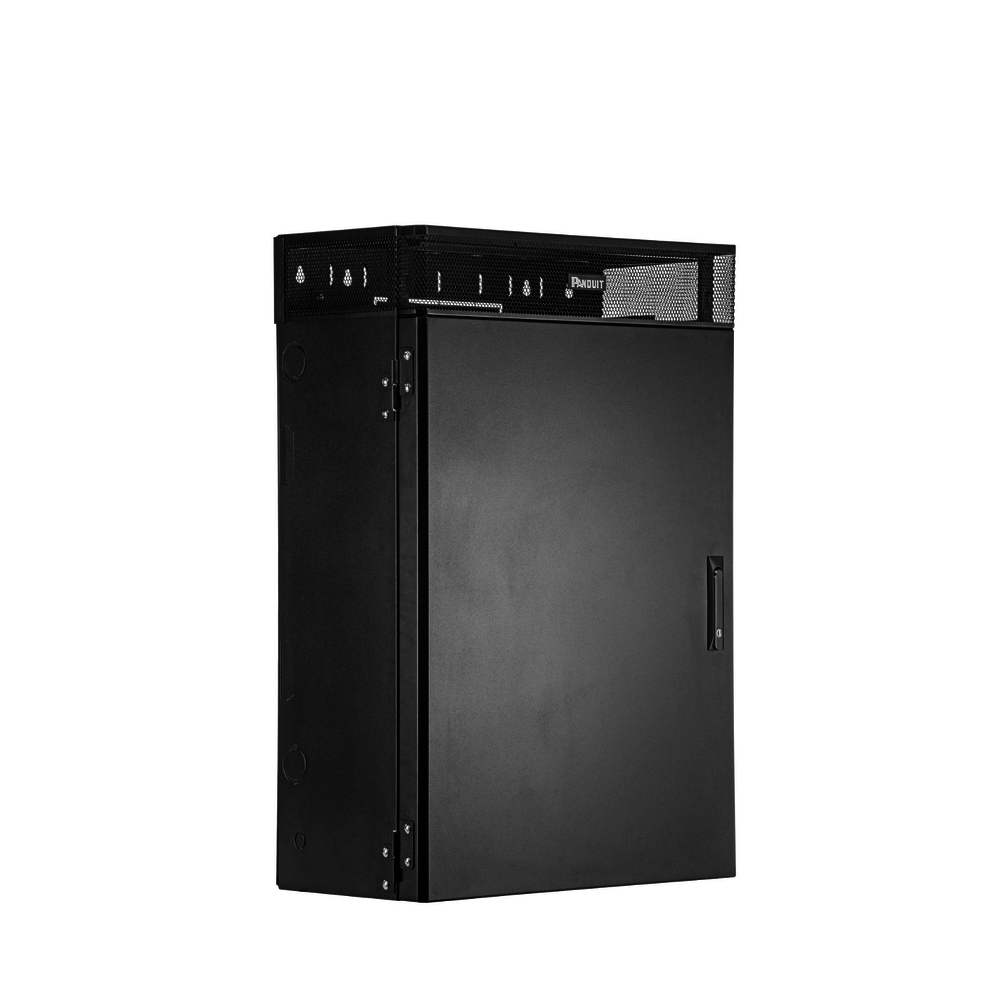 Gabinete de Montaje en Pared TrueEdge™, Con 6 UR para Equipo Activo y 6 UR para Paneles de Parcheo, Fabricado en Acero, Color Negro