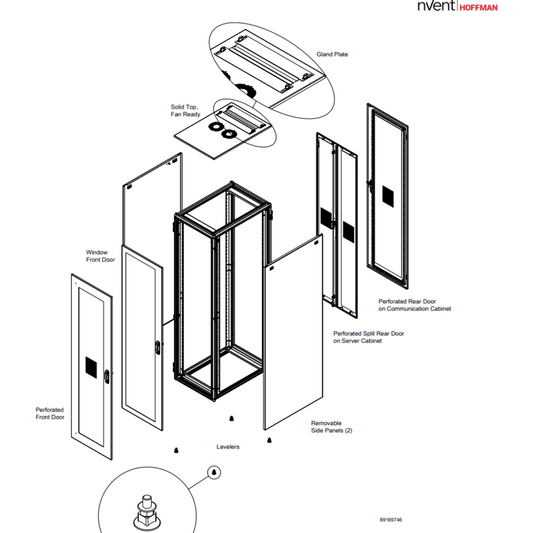 Gabinete de Telecomunicaciones ProLine S1 48 UR Dimensiones 2350 x 800 x 1200 mm Acero color Negro RAL 9005 / Puertas Perforadas / Certificaciones UL-cUL