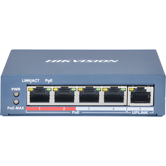 Switch PoE / 250 Metros PoE LARGA DISTANCIA / 4 Puertos 802.3at (30 W) 10/100 Mbps + 1 Puerto Uplink (10 / 100 Mbps)