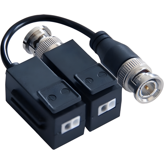 Kit de Transceptor (Balluns) TURBOHD con Boton Push / Hasta 8 MP (4K) / 100% Cobre / Soporta HD-TVI / AHD / CVI / CVBS / Audio por Coaxitron / Datos para Menu de Configurar de Cámaras