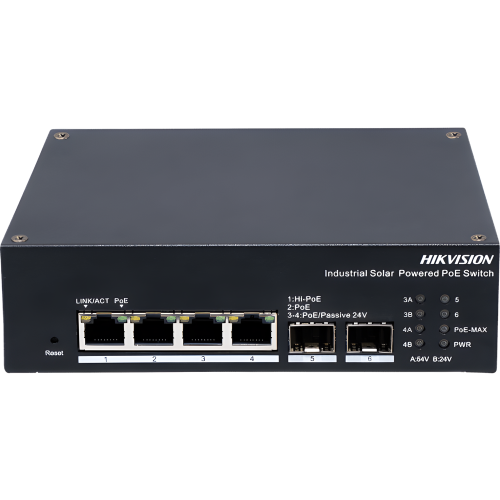 Switch Industrial con UPS / Administrable Gigabit / 3 Puertos Gigabit PoE+ (30 W) + 1 Puertos Gigabit PoE++ (90 W) / 2 Puertos SFP / 120 W Total / 48 a 57 VCD / Ideal para Proyectos / 300 Metros de Distancia