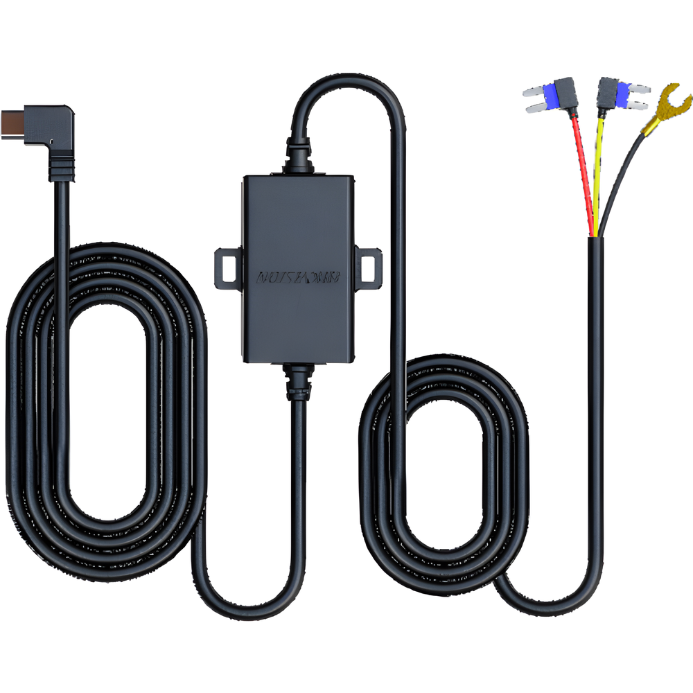Convertidor Buck DC-DC / Entrada 12-24V DC / Salida 5V Type-C / Protección Baja Tensión 11.3V / Cable 3.4 m (11.2 ft) / Compatible con Dashcams Hikvision