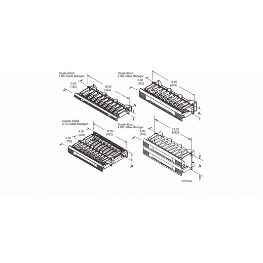 Organizador de Cables Horizontal CableTek, Sencillo (Solo Frontal), Para Rack de 19in, 1 UR