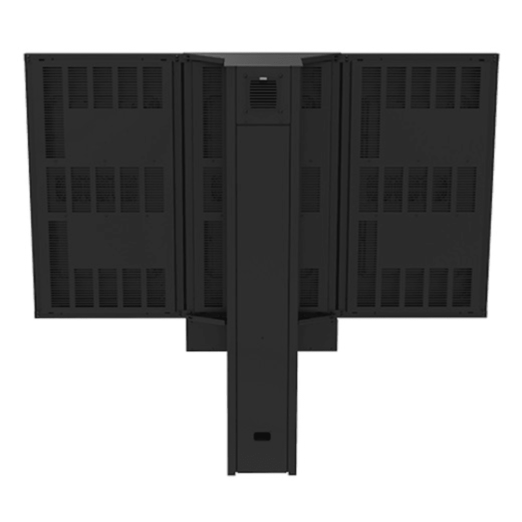 Montaje Tipo Kiosco para exterior compatible con Pantallas de 55" Samsung OH55AS / Diseño Ultradelgado / METAL / Exterior IP65 / Base Pedestal 8" / Soporte para 3 pantallas