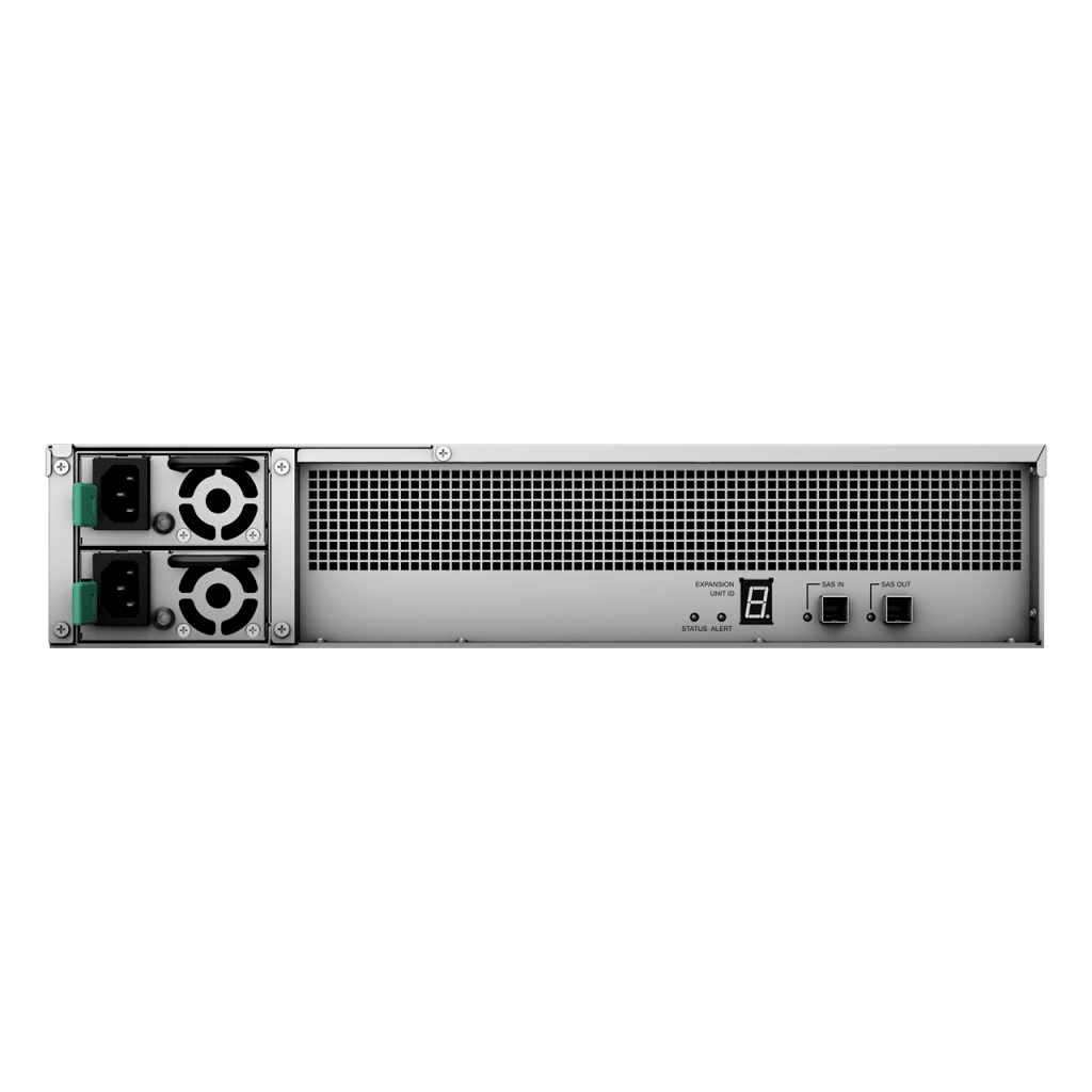 Unidad de Expansión RX1222sas | 12 Bahías SAS/SATA 3.5" o 2.5" | Diseño Redundante | Fuentes de Alimentación Dobles | Compatible con Unidades Synology.