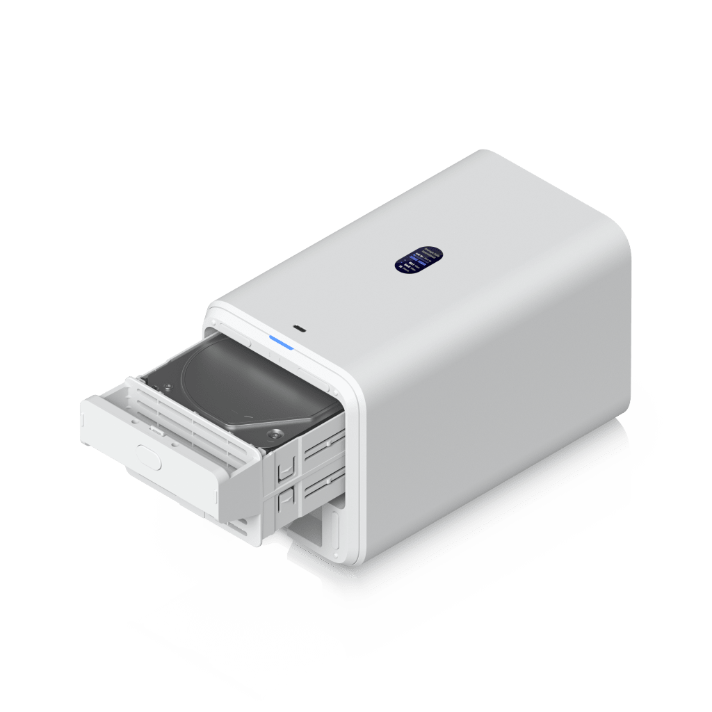 UniFi UNAS-2 – Servidor NAS Compacto de 2 Bahías para HDD 3.5" SATA, Puerto 2.5 GbE, USB-C y PoE++
