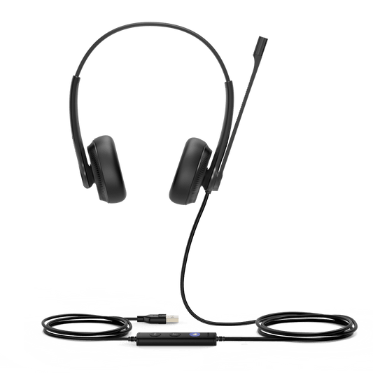 Diadema Alámbrica UH34 Dual de Yealink USB Compatible con Teléfonos IP y Computadoras.