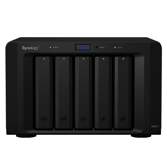 Unidad de Expansión Synology DX517 | 5 Bahías SATA HDD/SSD 3.5" y 2.5" | Puerto eSATA | Diseño Hot-Swap | Compatible con DS1517+ y DS1817+.