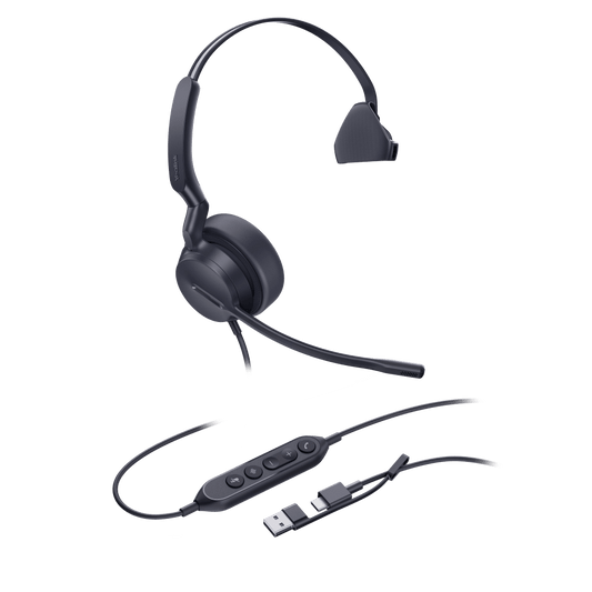 Diadema Alámbrica Yealink UH44 Mono USB-C/A Certificada con Microsoft Teams