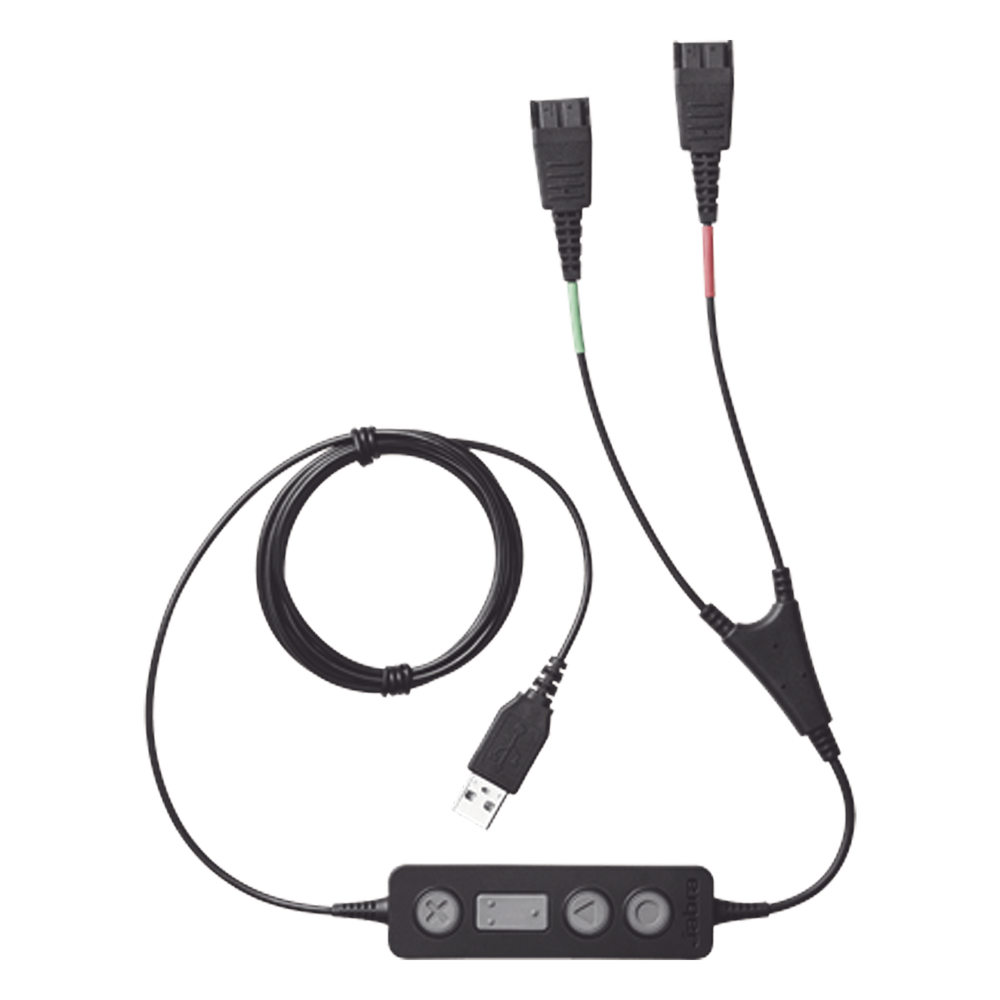 Jabra Link 265 USB/QD cable de entrenamiento, para conectar 2 diademas simultaneas con puerto USB (265-09)