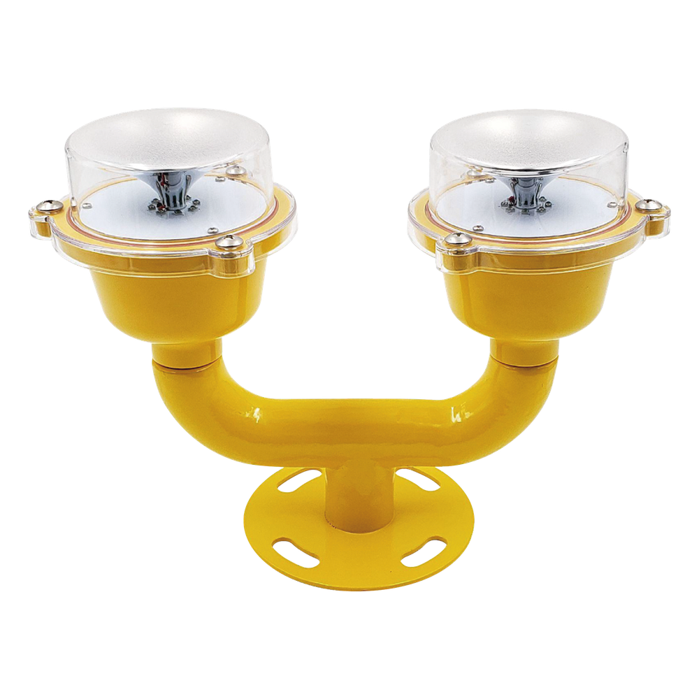 Lámpara de Obstrucción Doble color Rojo / IP65 / Luz fija o parpadeante / Voltaje de Operación 110 AC / 220 AC