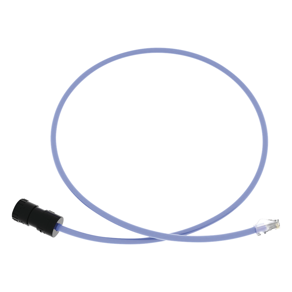 Cable de Conexión en Campo Jack a Plug RJ45, Categoría 6A, CMP (Plenum), 1 Metro (3.28 Pies), Color Azul