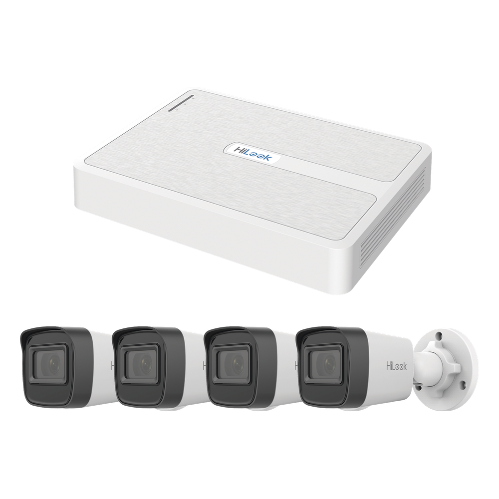 Kit IP 2 Megapixel / NVR de 8 Canales con 8 Puertos PoE / 4 Cámaras IP Bala para Exterior