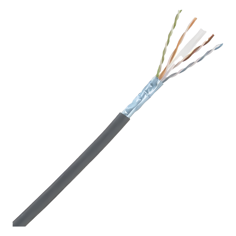 Bobina de Cable Blindado F/UTP de 4 Pares, Cat6A, Soporte de Aplicaciones 10GBase-T, LSZH (Libre de Gases Tóxicos), Color Negro, Para Interior, 305 Metros (1000 Pies)