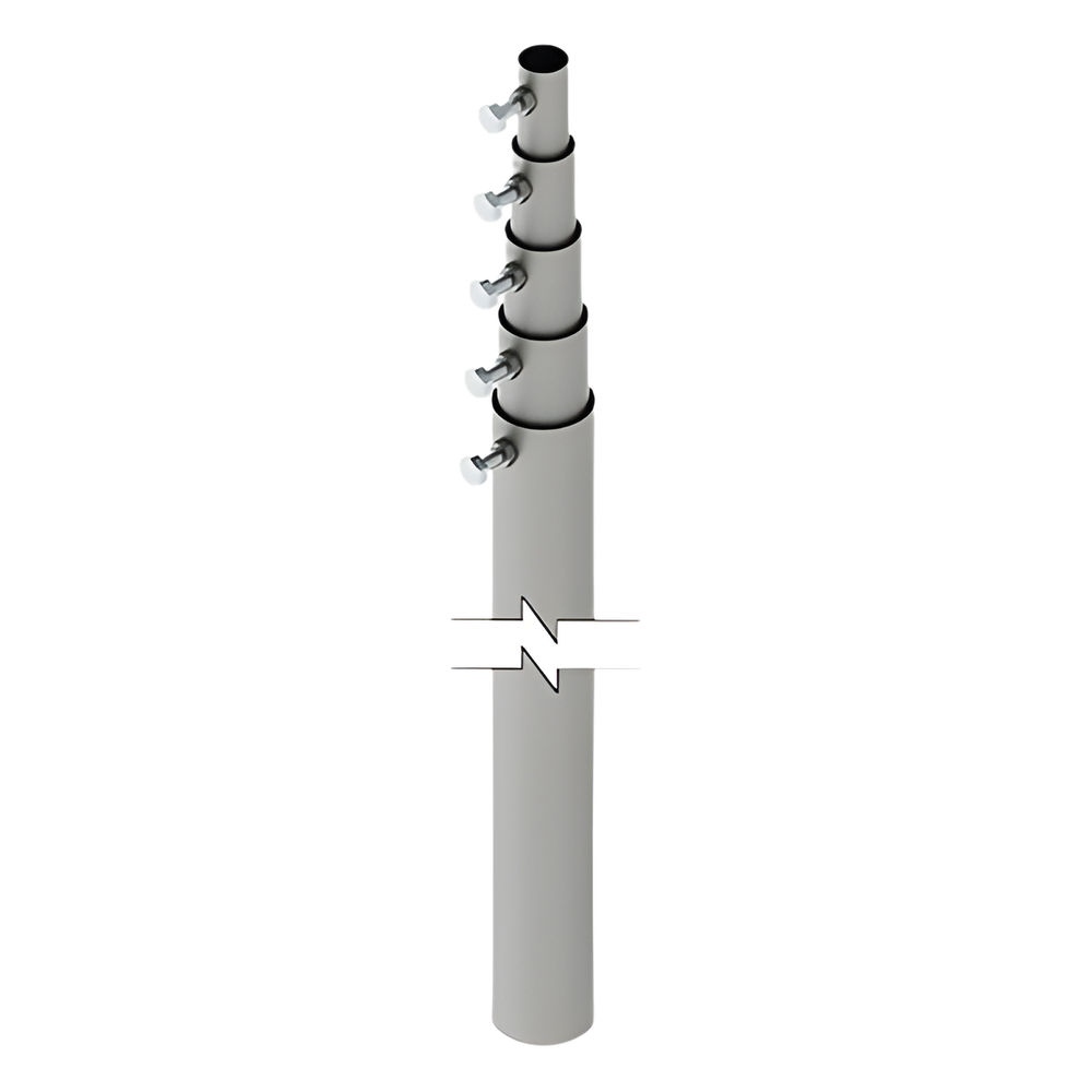 Mástil telescópico de 15 m (49.2 ft) Compuesto por 5 Secciones Concéntricas (requiere accesorios de instalación)