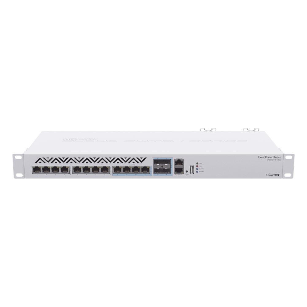 (CRS312-4C+8XG-RM) Cloud Router Switch 8 Puertos 10G RJ45, 4 compartidos RJ45/SFP+
