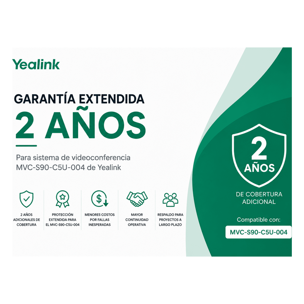 Garantia Extendida para Sistema de Videoconferencia MVC-S90-C5U-004 de Yealink