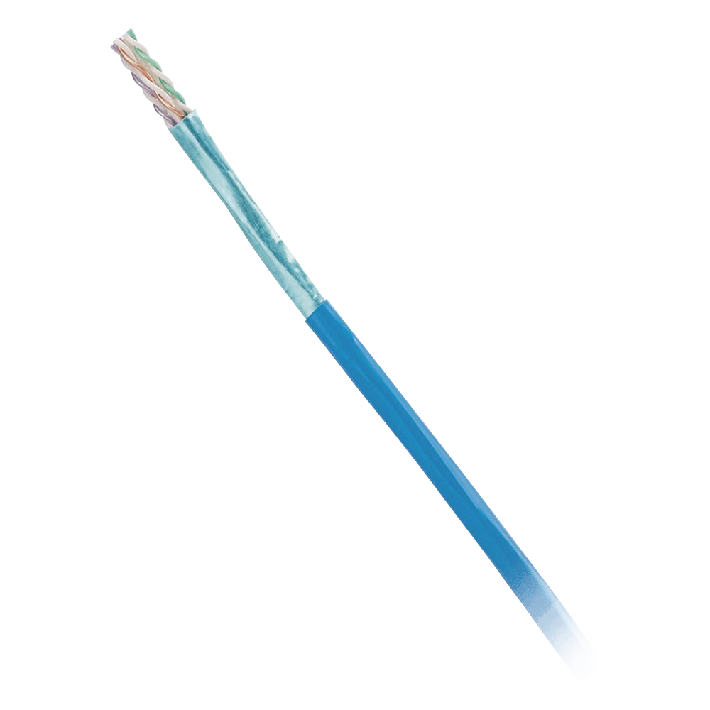 Bobina de Cable Blindado F/UTP de 4 Pares, Cat6, LSZH (Libre de Gases Tóxicos), Color Azul, 305 Metros (1000 Pies)
