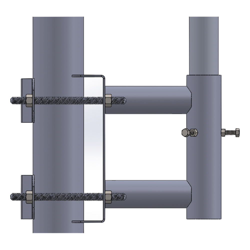Adaptador para Colocar Mástil (tubo) a Poste recto.