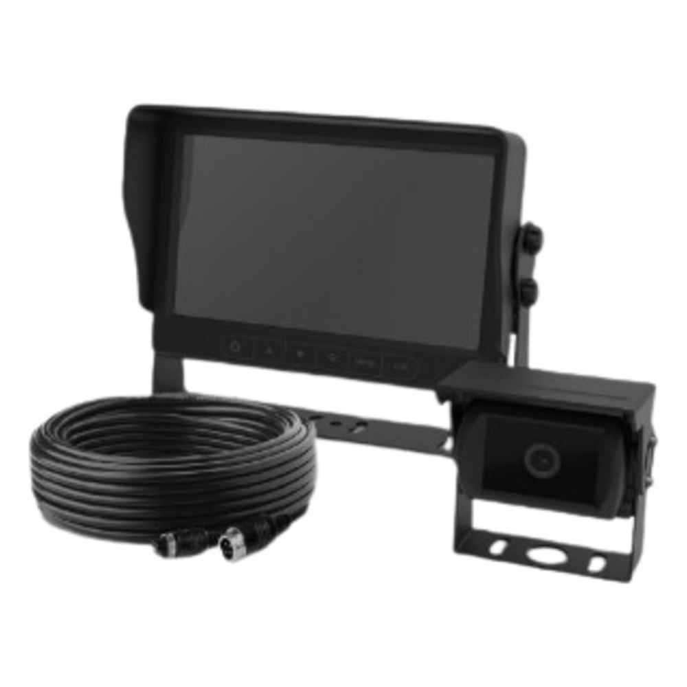 Camara de Reversa Alambrica y Monitor para Vehículos de Trabajo y Montacargas con Inteligencia IA Para la Detección de Peatones
