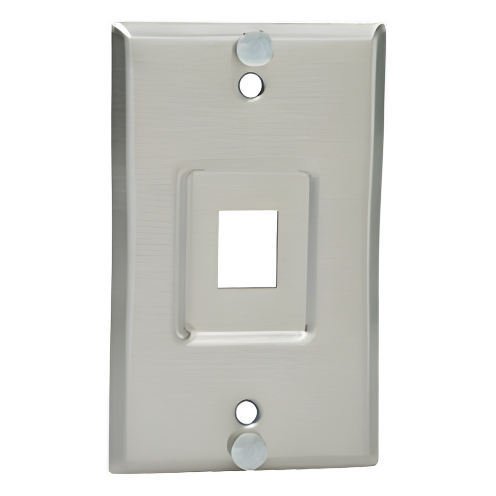 Placa de Pared Telefónica, Salida de 1 Puerto Keystone, de Acero Inoxidable