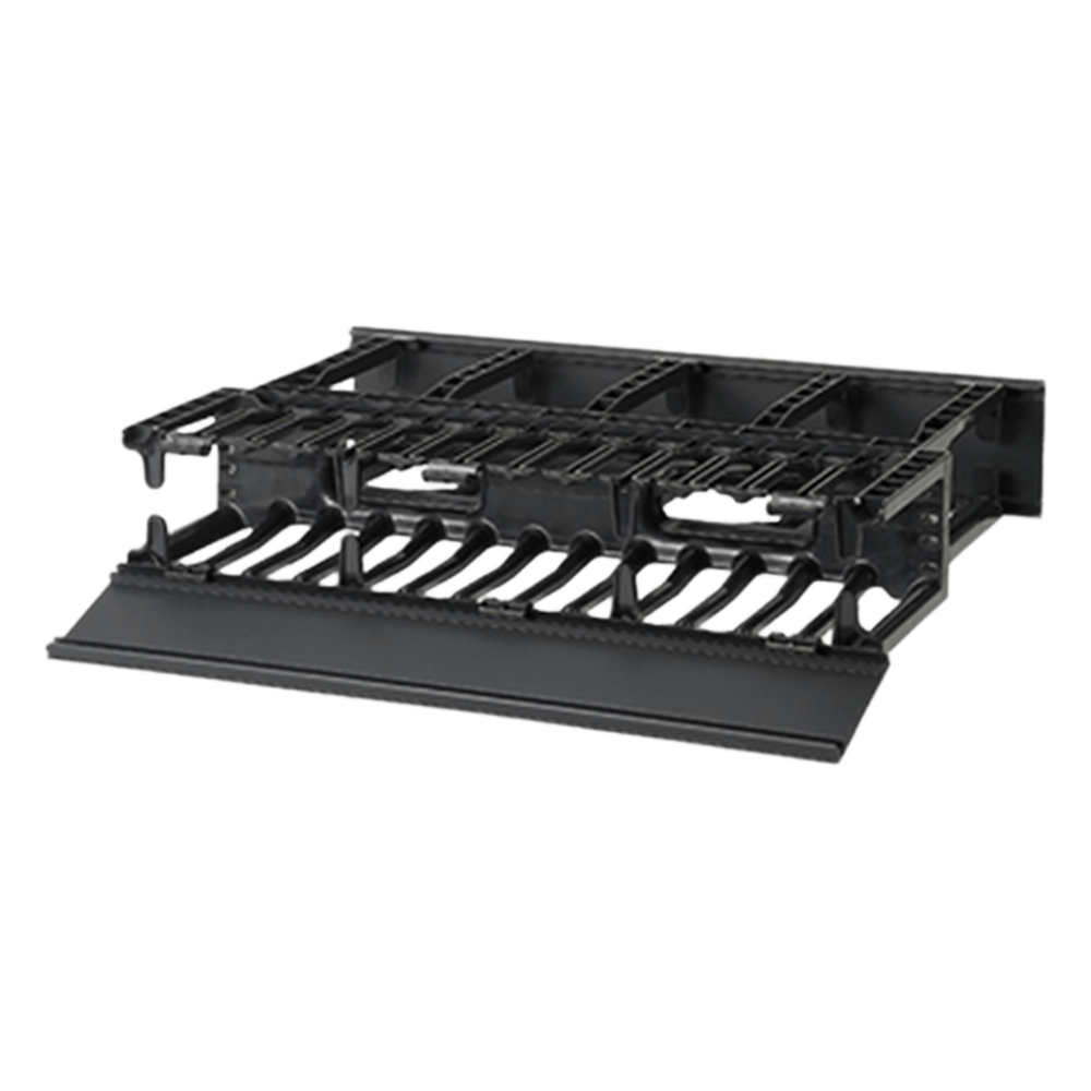 Organizador de Cables Horizontal NetManager de Alta Densidad, Doble (Frontal y Posterior), Para Rack de 19in, 2UR, Color Negro