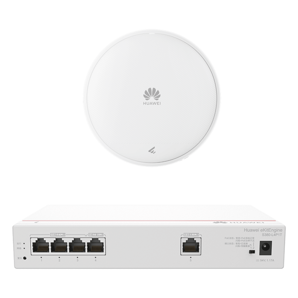 Kit DEMO de Router Multi-Servicio / 1 puerto 10/100/1000 Mbps(WAN) / 4 puertos 10/100/1000 Mbps(LAN) PoE / 50W + Punto de Acceso Wi-Fi 7 / 3.5 Gbps / MU-MIMO 2x2 (2.4GH y 5GHz) / Smart Antenna más cobertura / Instalación en techo y pared