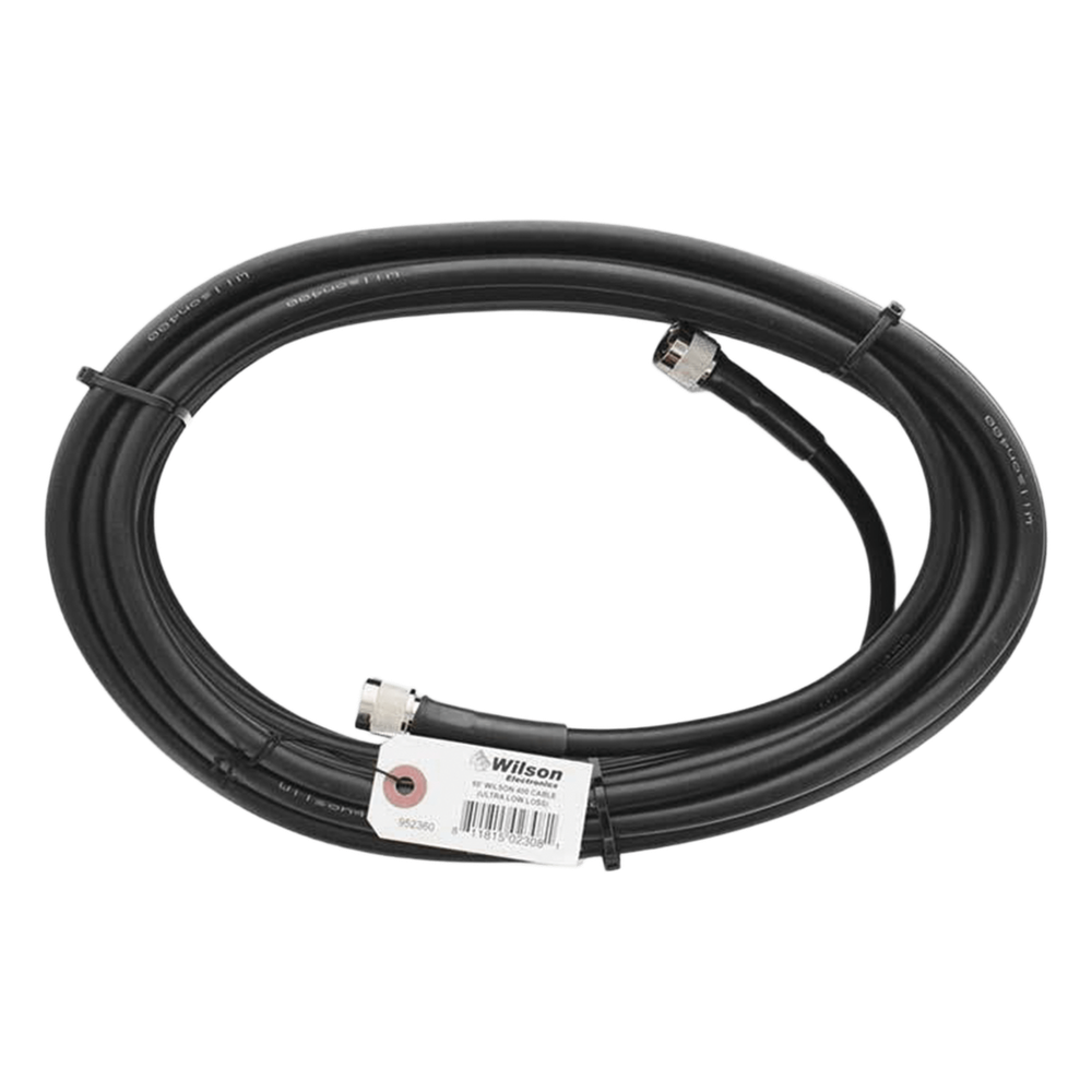 Jumper Coaxial con Cable Wilson-400 | Conector N Macho en los Extremos | 18.28 Metros (60 Pies) de Longitud