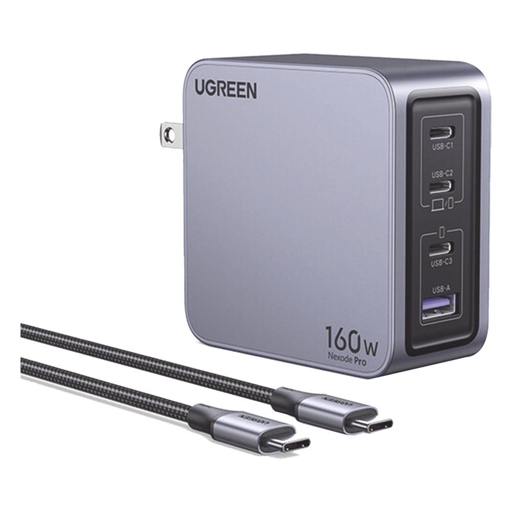 Cargador Rápido GaN / 160W Máximo / 3 USB-C + 1 USB-A / PD3.1 140W / PPS / UFCS / QC5 / Protecciones Múltiples / PC 94-V0