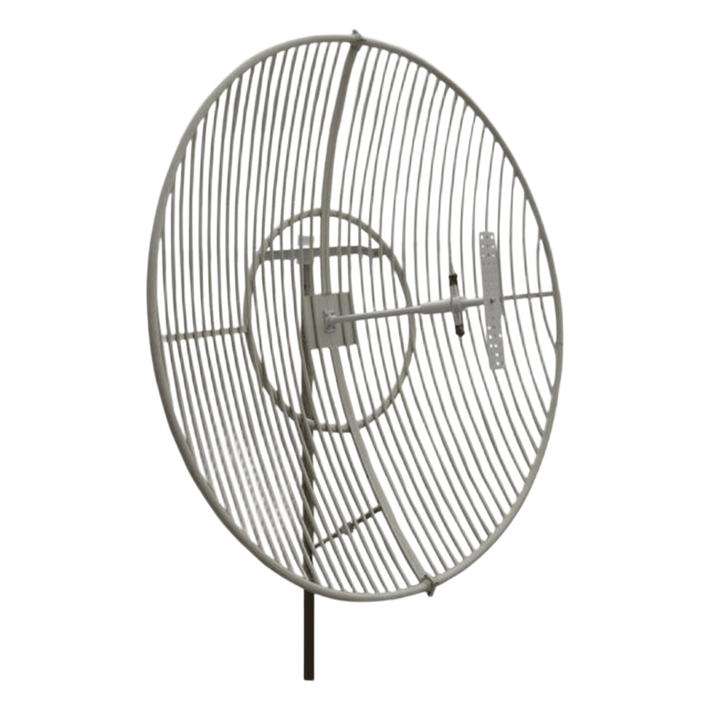 Antena Parabólica de Rejilla | 824-894 MHz | 21 dBi de Ganancia | Cubre muy bien la Banda 5 (850 MHz) Celular. Antena Donadora que se utiliza para los amplificadores de señal celular para cubrir comunidades alejadas.