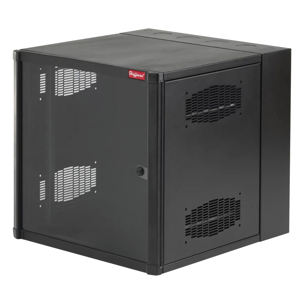 Gabinete AccessPlus 26 UR de Montaje en Pared de 19in, Rieles Numerados y Roscados #10-32, Puerta con Ventana de Seguridad, 600 mm de Ancho, 637 mm de Profundidad, Color Negro