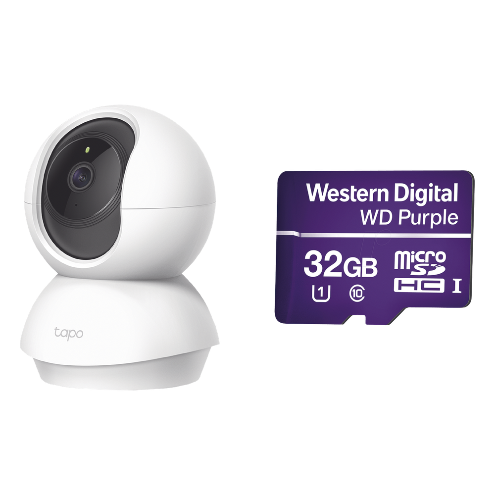 Kit de Cámara IP Wi-Fi / Incluye 1 Pieza Modelo TAPOC200 / 2 Megapixel / Audio Doble Vía / Utiliza La App Tapo / 1 Memoria Micro SD Modelo Mod WD32MSD