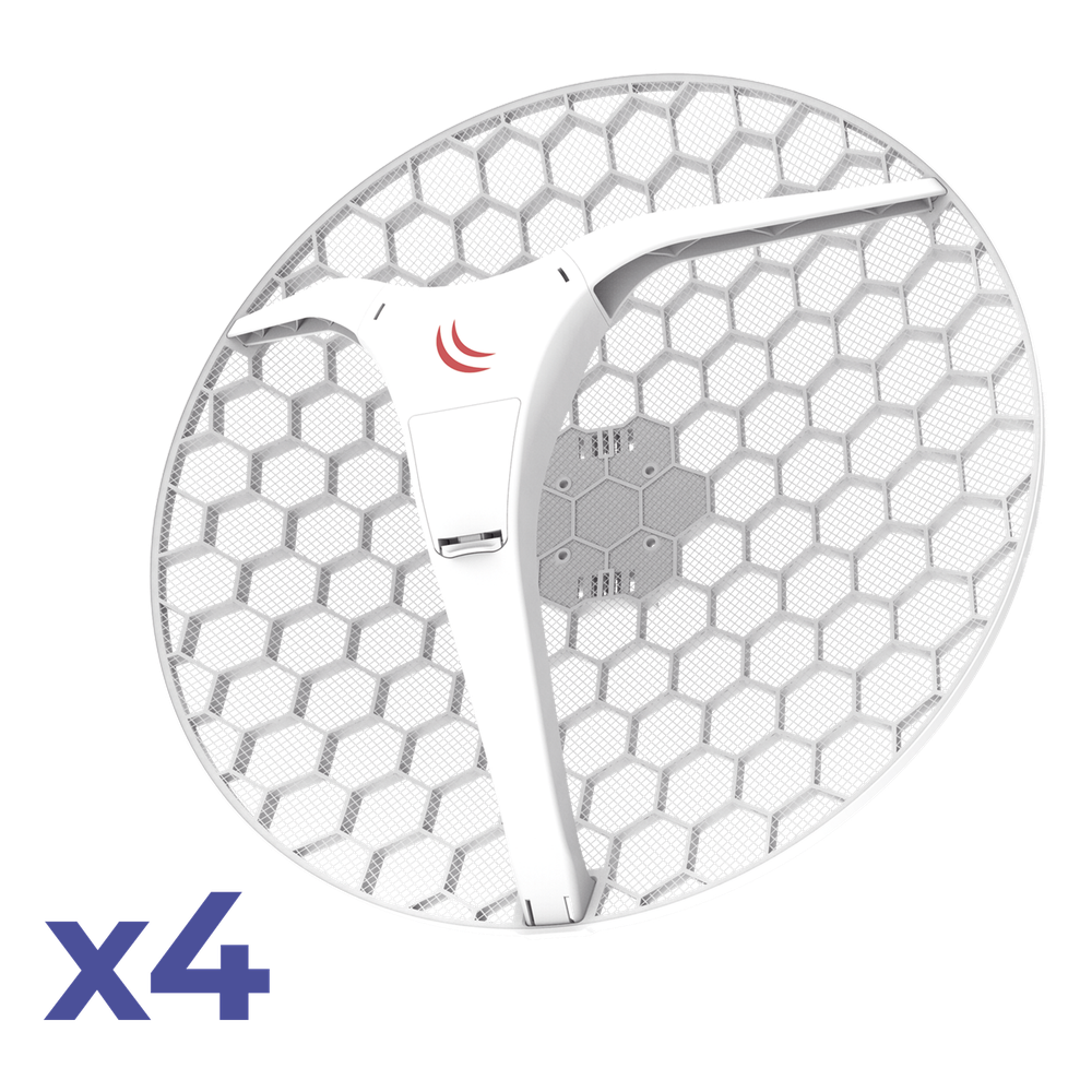 (LHG XL 5 ac 4 Pack) CPE y PtP en 5GHz 802.11 a/n/ac con Antena de Rejilla de 27dBi. "Ahora con Más Velocidad y Mayor Distancia"