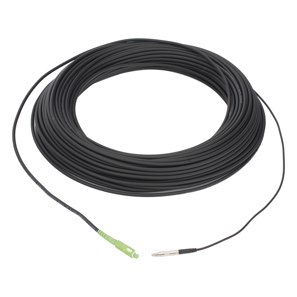 Rollo de Fibra Óptica Drop Redonda G657A2 Monomodo Simplex de 100 Metros (328.08 Pies) con Conectores SC/APC-SC/APC para Instalaciones Aéreas, Subterráneas o a la Intemperie