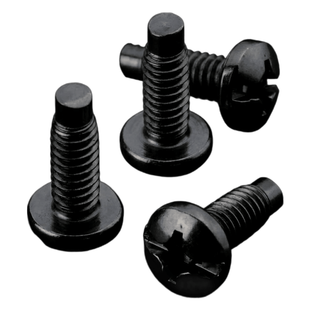 Kit de 20 Tornillos #10-32 x 0.75, Para Uso con Rieles de Tornillo Directo o Tuerca Enjaulada, de Acero, Color Negro