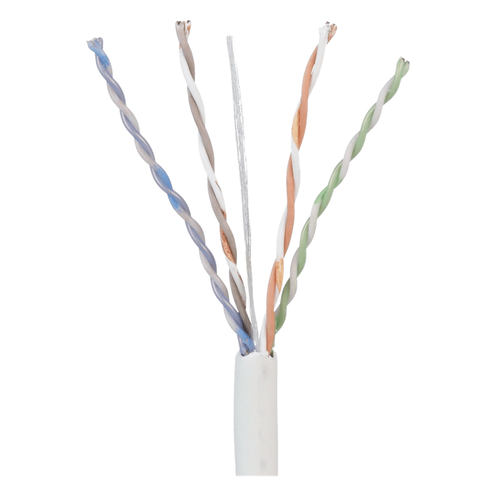 Bobina de Cable UTP 305 Metros (1000 Pies) de Cobre, TX5e, PanNet, Blanco, Categoría 5e, 24 AWG, CMP (Plenum), de 4 Pares