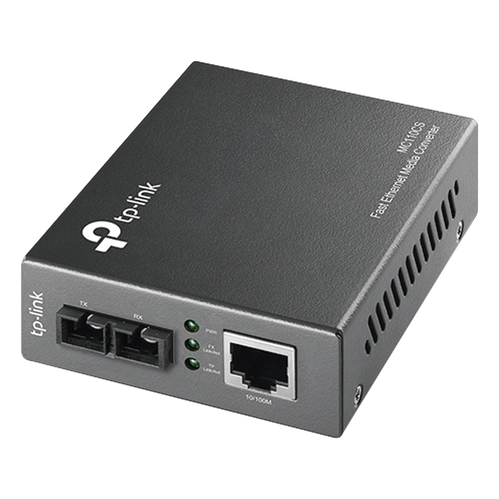 Convertidor Fibra Óptica Monomodo / 1 Puerto RJ45 10/100 Mbps / Puerto Fibra Óptica SC 100 Mbps / Hasta 20 kilometros / Plug and Play