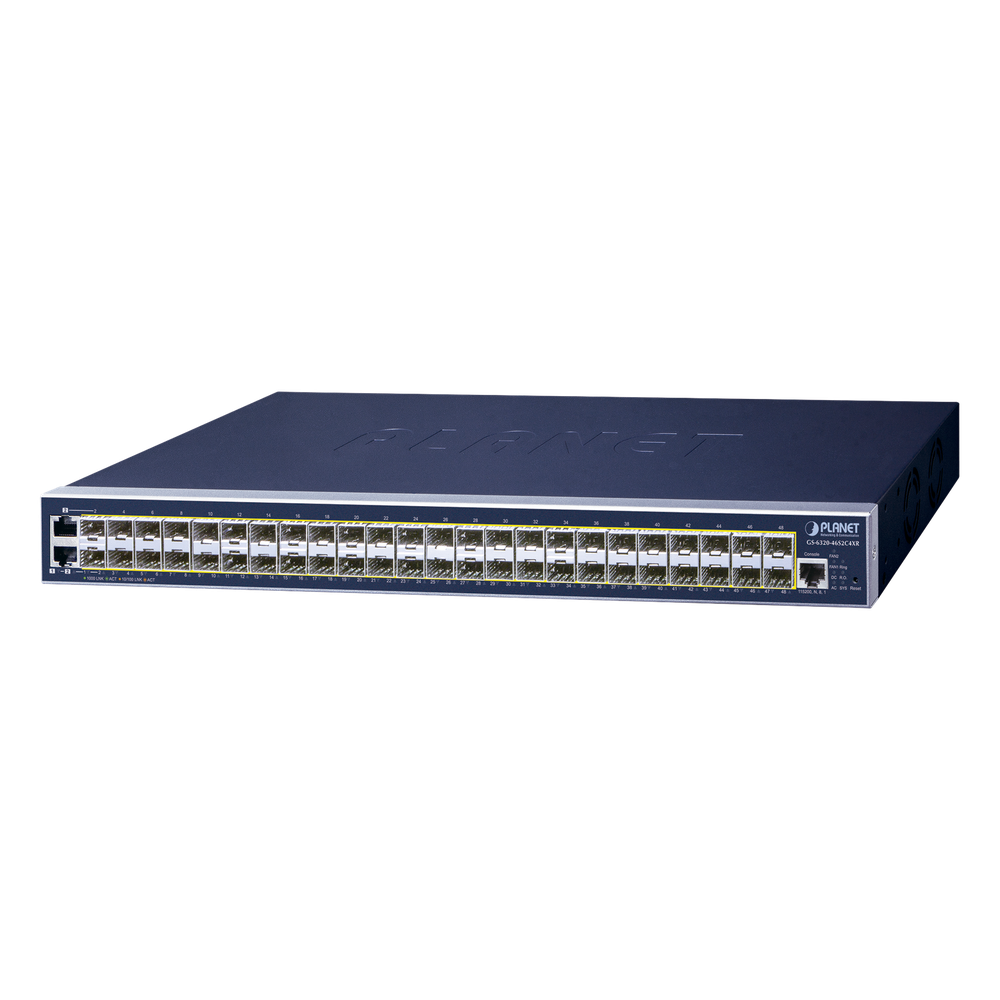 Switch Administrable L3, 46 puertos SFP, 2 puertos Combo TP/SFP, 4 puertos 10G SFP+