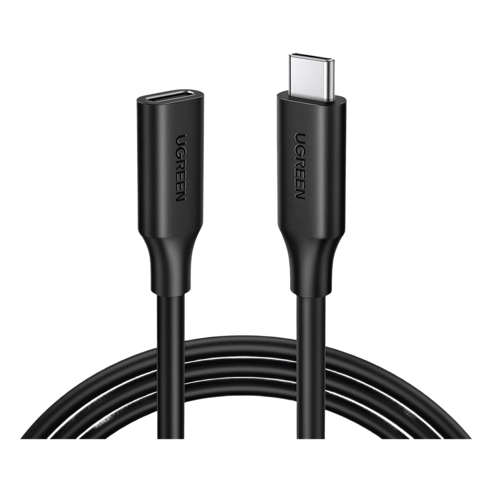 Cable USB-C Macho a USB-C Hembra | 1metro | USB-C 3.1 Gen 2 | Compatible con Thunderbolt 3 | TPE | Transferencia de Datos 10 Gbps | Soporta hasta 100W para Carga Rápida | Reversible.
