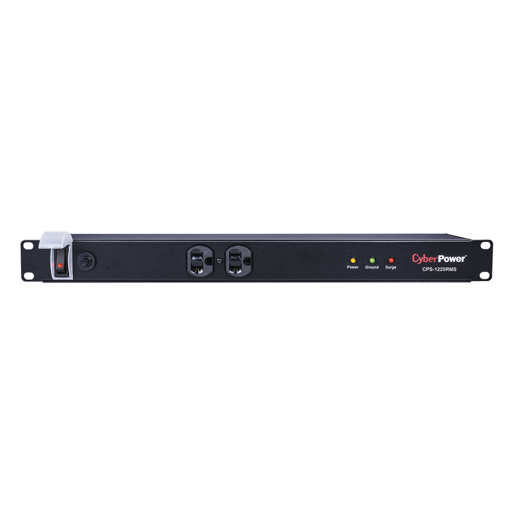 Supresor de Picos de 1800J En Rack Con 2 Tomas NEMA 5-20R y 10 NEMA 5-20R Traseras Con Circuit Breaker de 20A, Clavija NEMA 5-20P